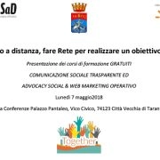 Il sostegno a distanza, fare Rete per realizzare un obiettivo comune – lunedì 7 maggio a Taranto