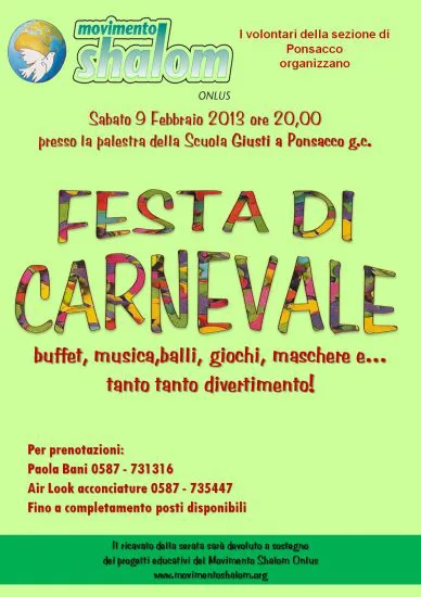 Ponsacco: festa di carnevale