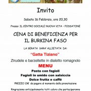 Fossatone: cena di beneficenza