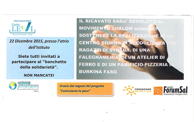 Banchetto di promozione del progetto "Costruiamo la pace" a Napoli