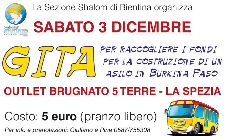 Gita all'outlet di Brugnato 5 Terre – sabato 3 dicembre