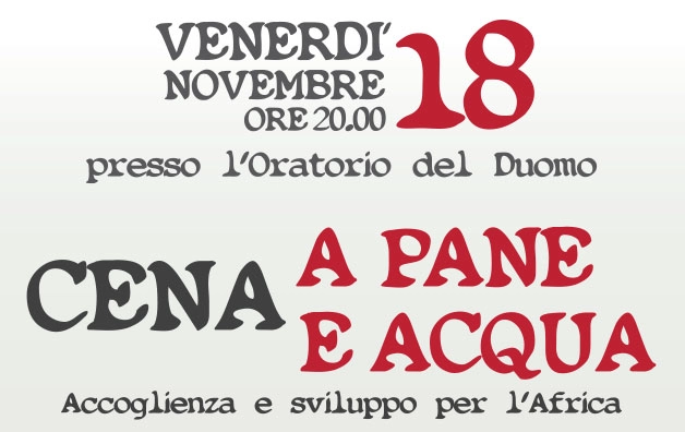 Cena a pane e acqua a Pontedera il 18 novembre