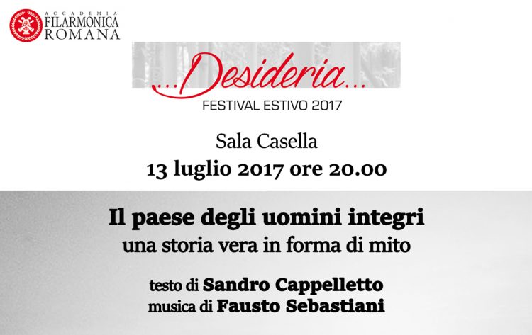 Giovedì 13 luglio a Roma Sandro Cappelletto racconta "Il paese degli uomini integri"