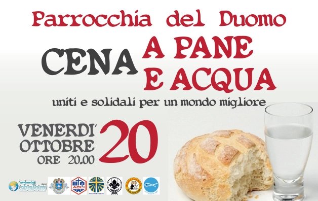 Cena a Pane e acqua a Pontedera il 20 ottobre