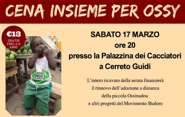 Cena insieme per Ossy il 17 marzo a Cerreto Guidi