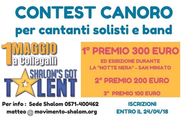 Torna Shalom's got talent il 1 maggio a Collegalli