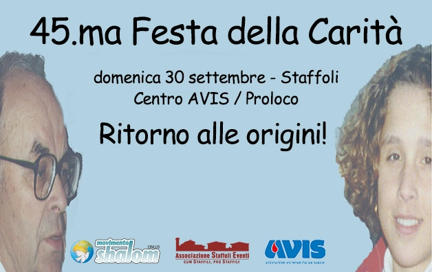 45° Festa della Carità a Staffoli il 30 settembre 2018