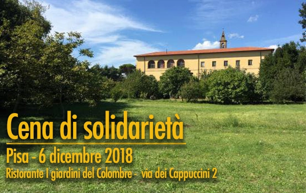 Cena di solidarietà a Pisa il 6 dicembre