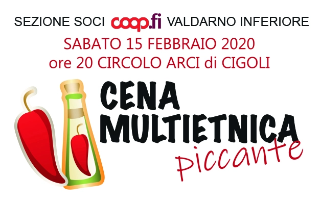 Cena multietnica piccante a Cigoli il 15 febbraio