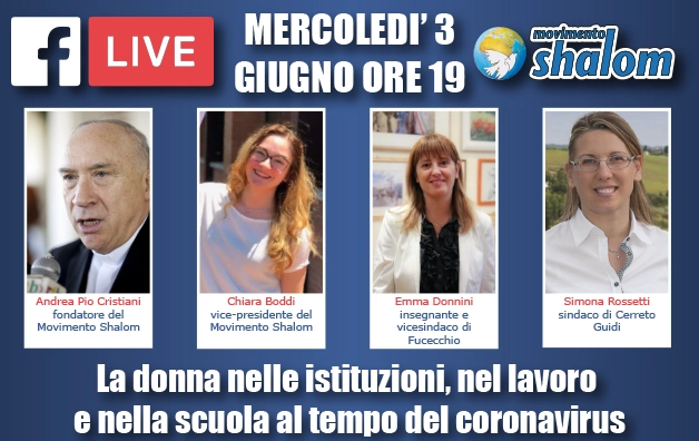 Live su Facebook sul tema "La donna nelle istituzioni nel lavoro e nella scuola al tempo del coronavirus