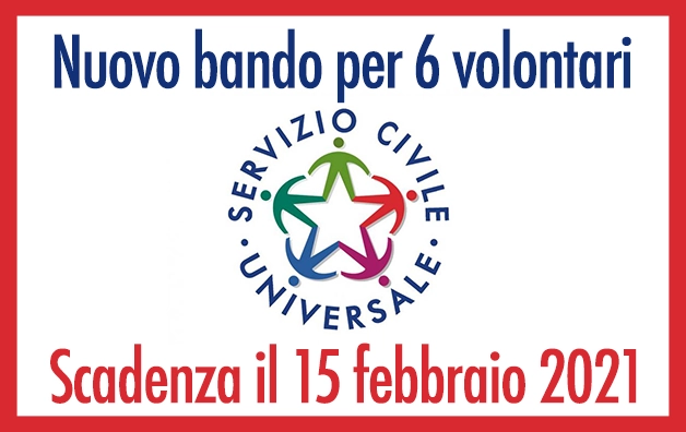 Servizio civile 2021 – scadenza 15 febbraio 2021