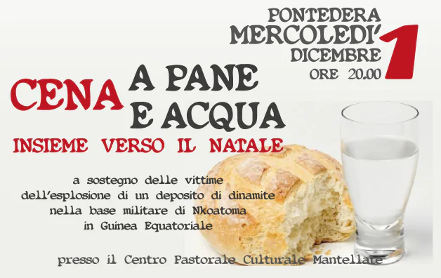 Cena a Pane e Acqua a Pontedera – 01/12