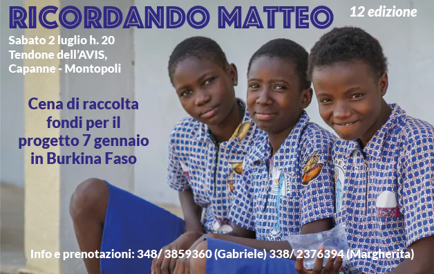 Cena “RICORDANDO MATTEO” il 2 luglio alle Capanne