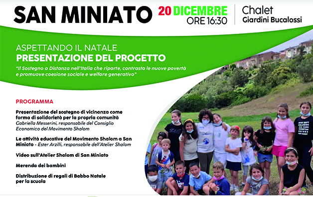 “Aspettando il Natale”: presentazione del progetto “Il sostegno a distanza nell’Italia che riparte, contrasta le nuove povertà e promuove coesione sociale e welfare generativo