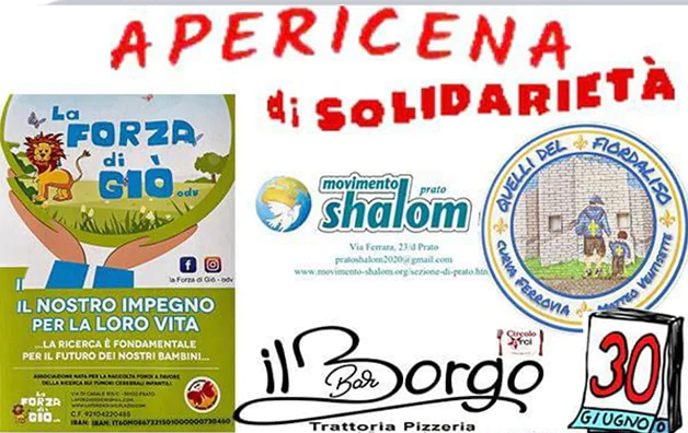 Apericena di solidarietà a Prato – 30/06