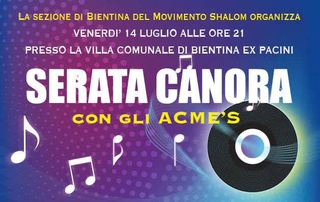 Serata canora a Bientina – 14/07