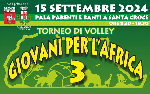 Torneo di volley di beneficienza “Giovani per l’Africa” – 15/09 a Santa Croce S/A